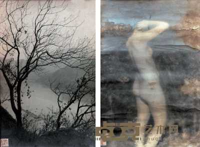 郎静山 1930年代 风景 人体摄影 22×15cm；39×27cm